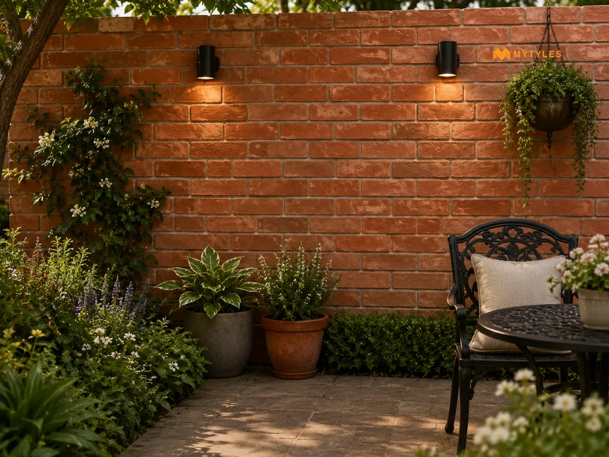 Brick Wall Cladding in Garden Area